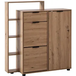 Wohnling, Schuhschrank, Eiche-Dekor (98 x 30 x 110 cm)