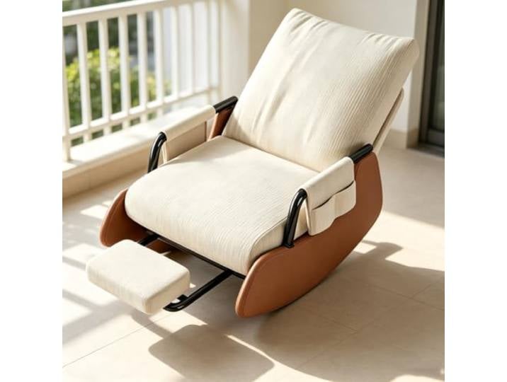Relaxsessel mit Hocker – mit Breiter 60cm Sitzfläche Bequemer Schaukelsessel mit 60cm breiter Sitzfläche und platzsparender Beinauflage fürs Wohnzimmer.