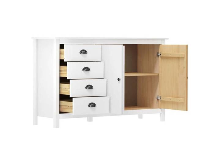 Haut de gamme - Buffet Hill Blanc 130x40x80 cm Boi - MODERNE Buffet Hill Blanc 130x40x80 cm Bois de pin solide 99774
