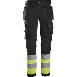 Snickers High-VIS, Stretchhose mit Holstertaschen, Warnschutzklasse 1 124 schwarz-signalorange
