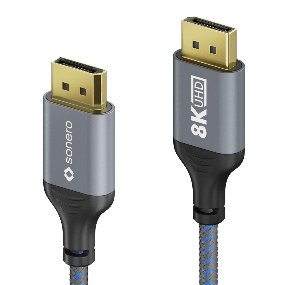 Sonero DisplayPort auf DisplayPort Kabel - 8K60 - grau/blau - 3,00m SPC-DP110-030