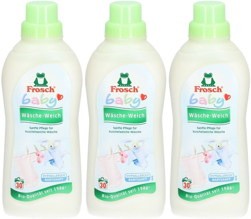 Frosch Baby Weichspüler für eine perfekt weiche Linie - hypoallergen x3 3x750 ml Liquidum