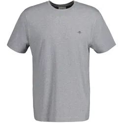 GANT Herren T-Shirt - REGULAR SHIELD, Rundhals, kurzarm, Baumwolle, Stickerei Grau / L