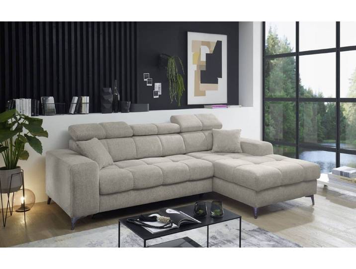 ED EXCITING DESIGN Ecksofa, Bettkasten, Schlaffunktion, Verstellbare Kopflehnen
