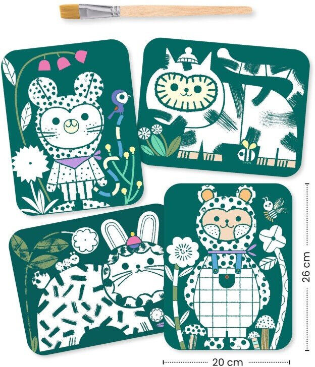 Pochette Peinture magique à révéler : Animaux déguisés - Djeco