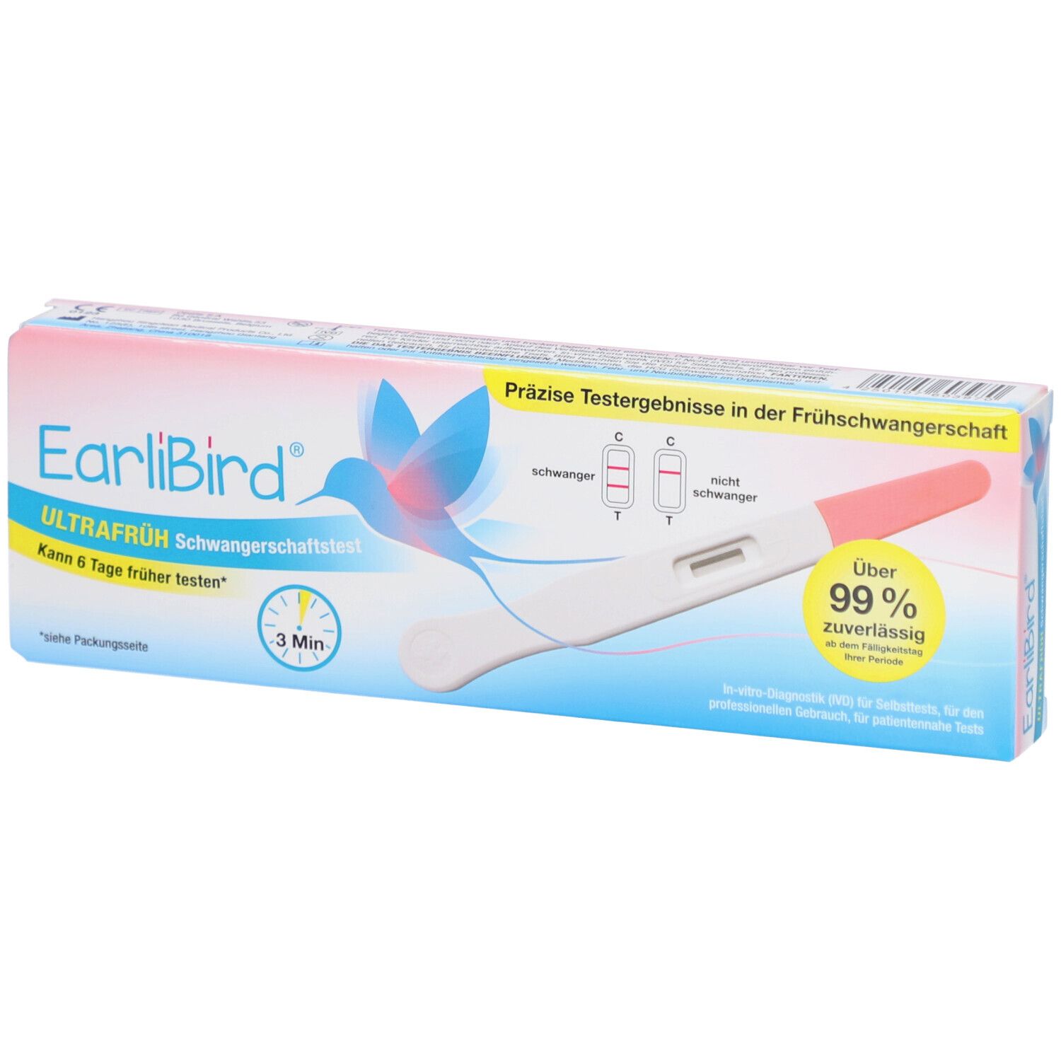 Earlibird Ultrafrüh Schwangerschaftstest Urin 1 St Teststreifen