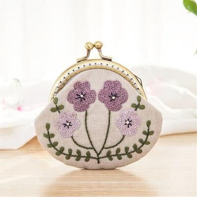 Discount Dollar Deals Flowers Bird Embroidered Coin Purse Wallet, Mobile Phone Bags Kit, Handmade DIY Clutch Bag f