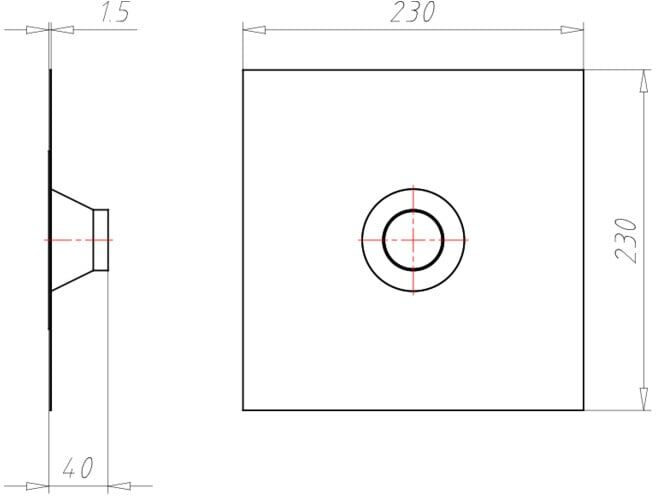 KAISER Collier de conduit 9059-51 230 x 230 mm (9059-51)