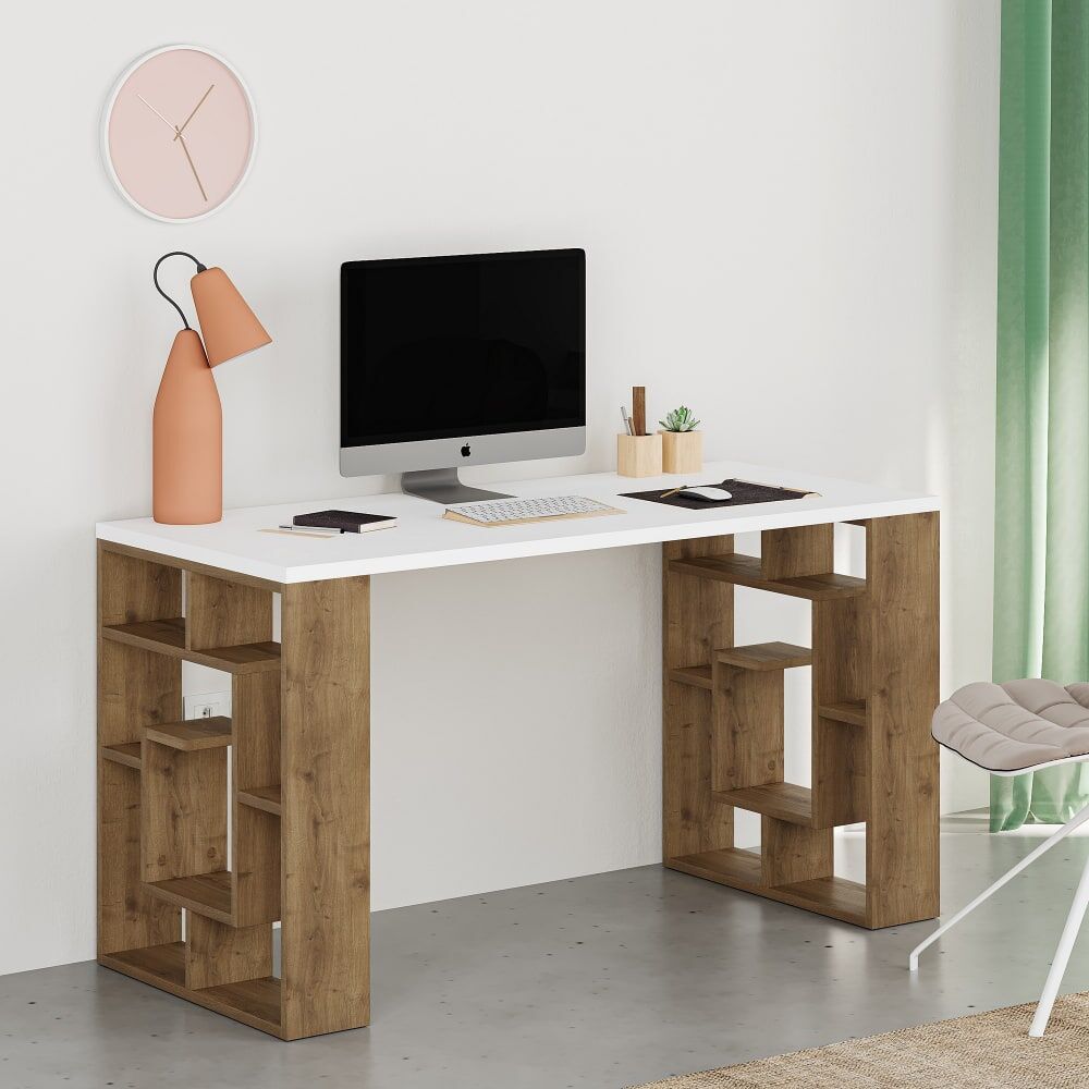 Habitat & Jardin Bureau en bois blanc l140 Blanc 140x75x60cm