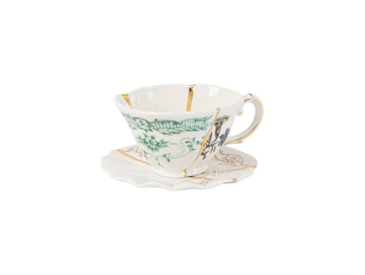 Design Tee- & Kaffee-Set „Kintsugi 03“ aus Porzellan mit Golddekor verziert Multicolor Seletti