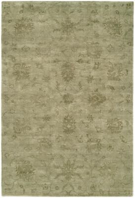 KALATY Nirvana Celadon Khaki Wool Viscose Hand-knotted Area Rug