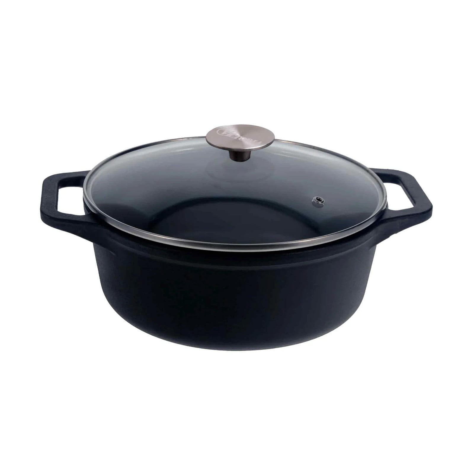Victoria gietijzeren braadpan met glazen deksel en email, 3,8 l