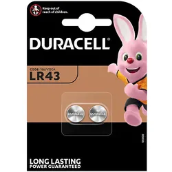 Hückmann Knopfzelle 1,5V LR43 Duracell DLR43 B2 (Bli.2)