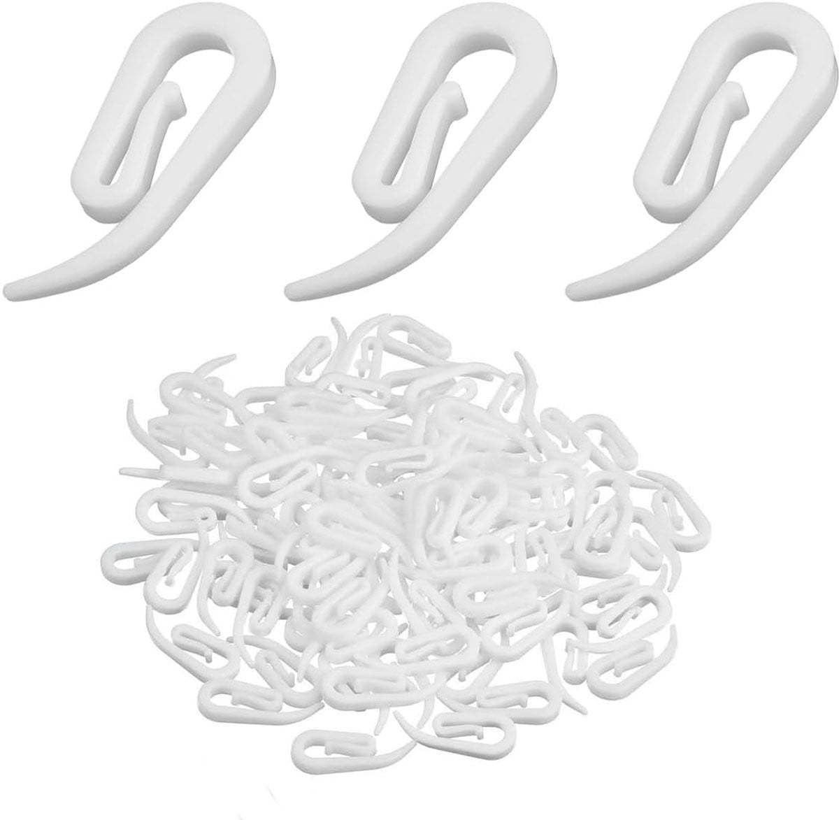 100 witte plastic gordijnhaken voor de badkamer