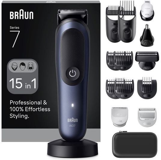 Braun All-in-One Series 7, AIO7580, 15-in-1 Grooming Kit – Blue, New
