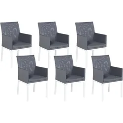 GARTENSTUHL 6er-Set Aluminium grau Bacoli