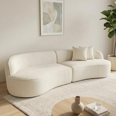 Direct Wicker Modular High-Density Boneless Curved Chenille Fabric Sectional Sofa Couches