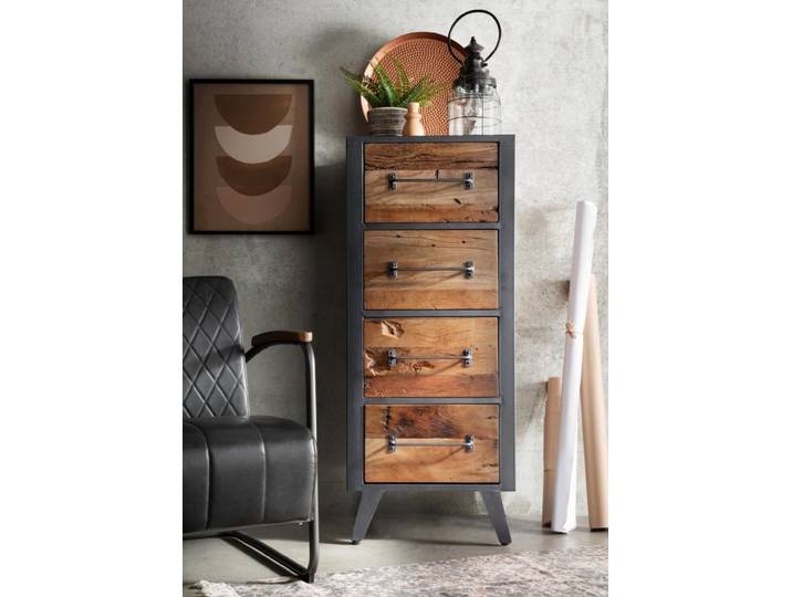 Kommode 50x120cm 'Waco' recyceltes Altholz & Metall