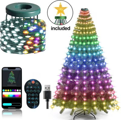 Inspire Curations 2.1M Smart Christmas Tree String Lights With Star Topper 2.1m 400led