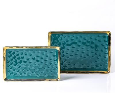 Stone Lain Florian Porcelain 2-Piece Rectangle Plate Service Set