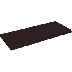 vidaXL Waschtischplatte Dunkelbraun 140x60x(2-6)cm Massivholz