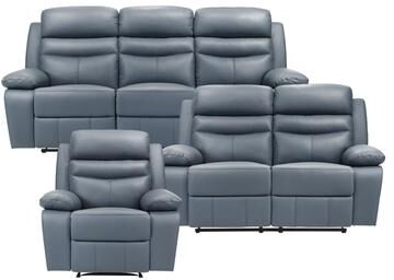 Fremont & Park Peperomia Leather 3-Piece Manual Double Reclining Living Room Sofa Set