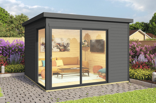 Gartenhaus weka Designhaus 412 Gr. 1 inkl. Fußboden 319,6 x 319,6 cm anthrazit