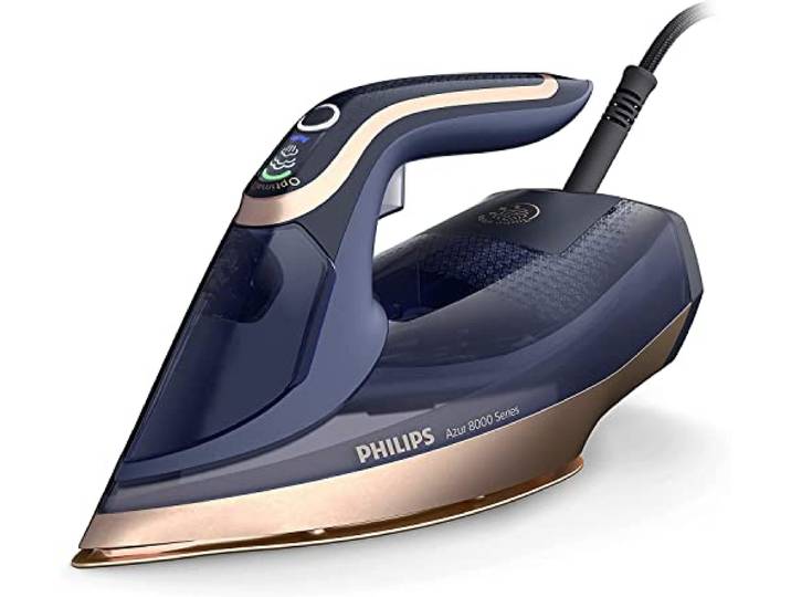 Philips Dampfbügeleisen 8000 Serie, Dunkelblau, SteamGlide 3000W 85 g/min Dauerdampf, 260 g Dampfstoß, OptimalTEMP, 350 ml Wassertank (DST8050/20)
