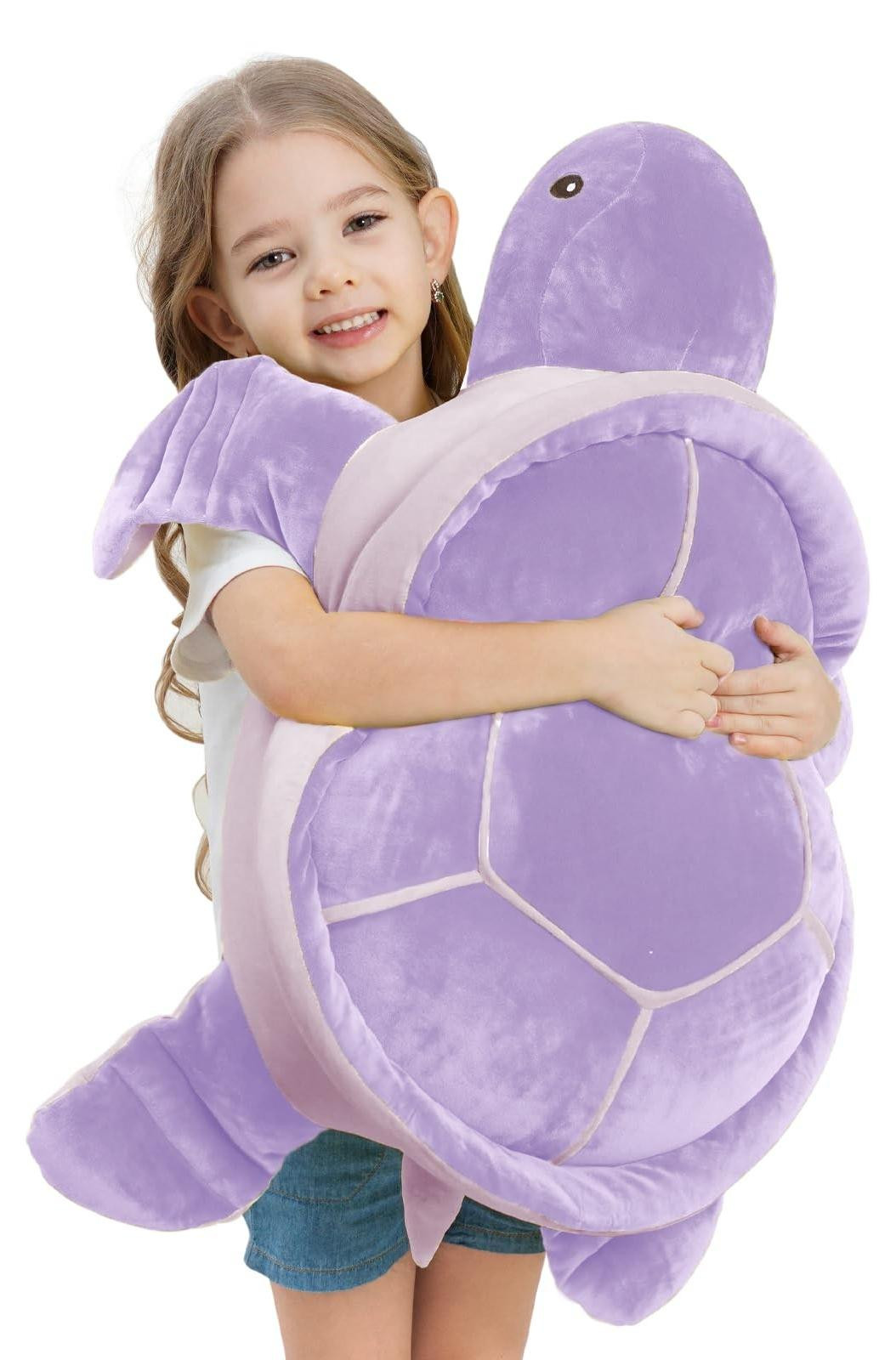 Grote Pluche Zeeschildpad - Paars - 71 cm