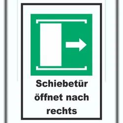 HB-Druck Schiebetür öffnet nach rechts A0 (841x1189mm) Schild