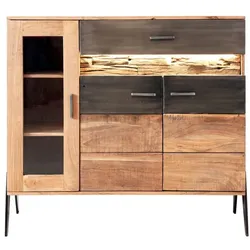 WOLFMÖBEL Highboard Hudson Holz Braun Akazie