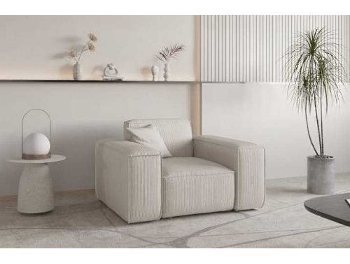 Fun Möbel Sessel Designersessel CELES Premium in Stoff Scala (Hellbeige)
