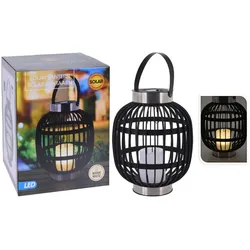 ProGarden LED-Solarlaterne mit Kerze Schwarz