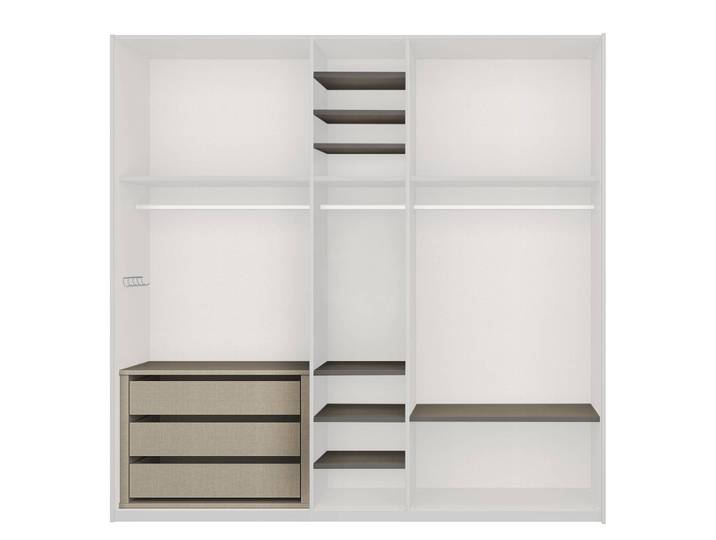 Comfort Zubehör Schwebetürenschrank 225cm Beige 2 Türen Spanplatte