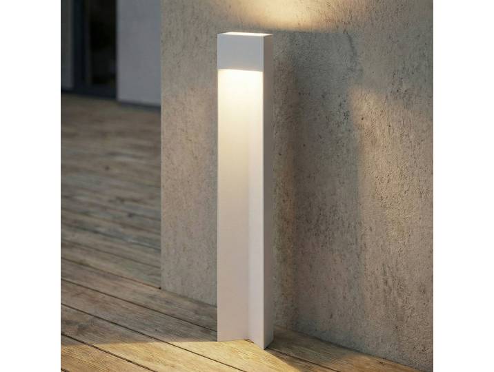 Bornes lumineuses LED Kaholo, aluminium, IP44, gris clair, 90 cm - Lucande - Moderne - Angulaire