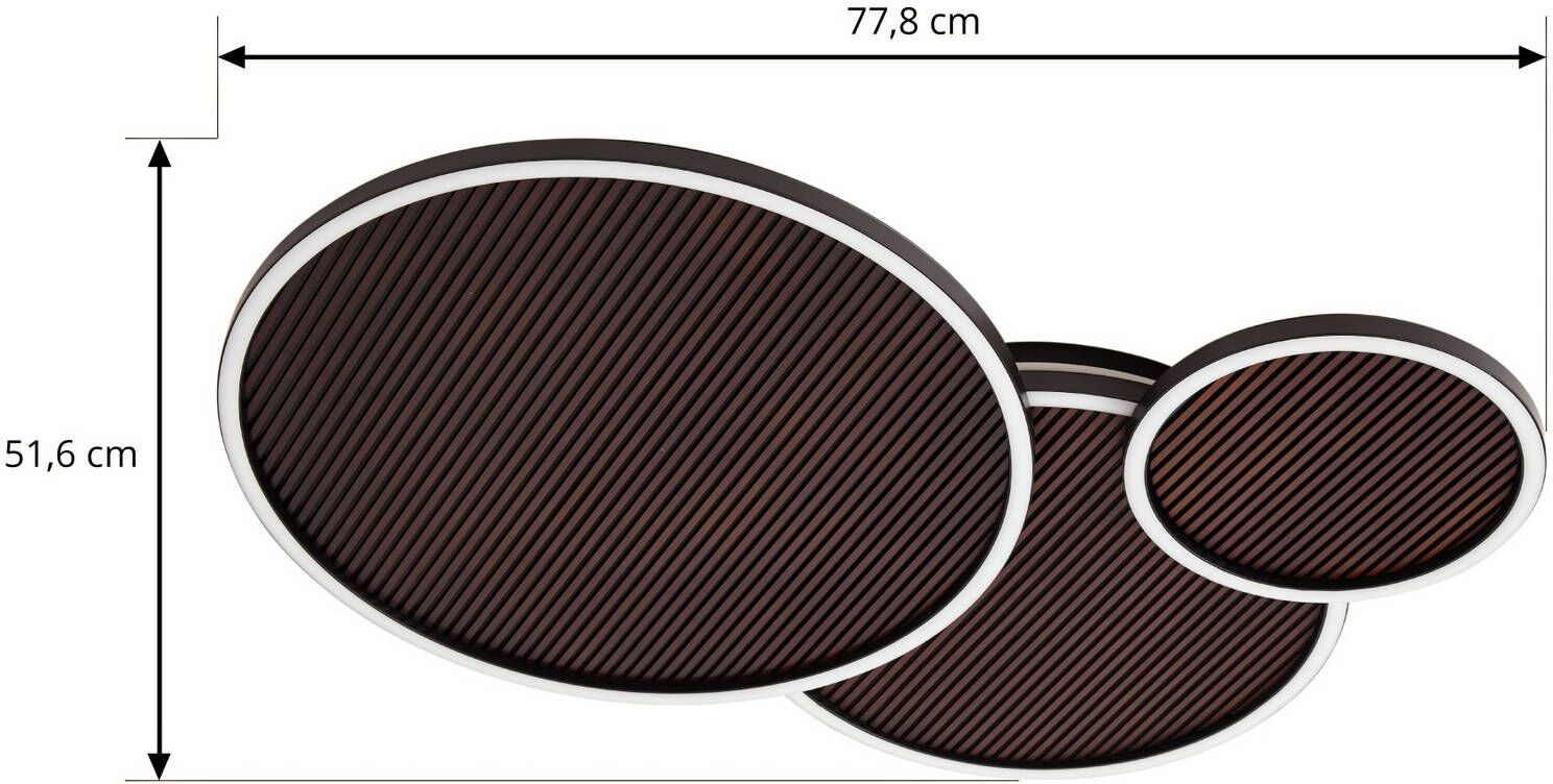 Deckenlampe Orven Lucande, dimmbar, schwarz, für Wohn- / Esszimmer, Metall, Modern, Deckenlampe