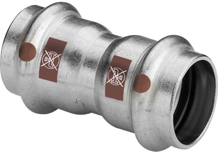 Viega Temponox Muffe 809065 15 mm, Stahl, nicht rostend, SC-Contur