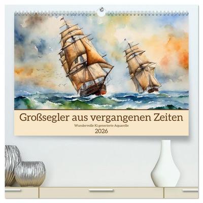 Großsegler aus vergangenen Zeiten (hochwertiger Premium Wandkalender 2026 DIN A2 quer), Kunstdruck in Hochglanz