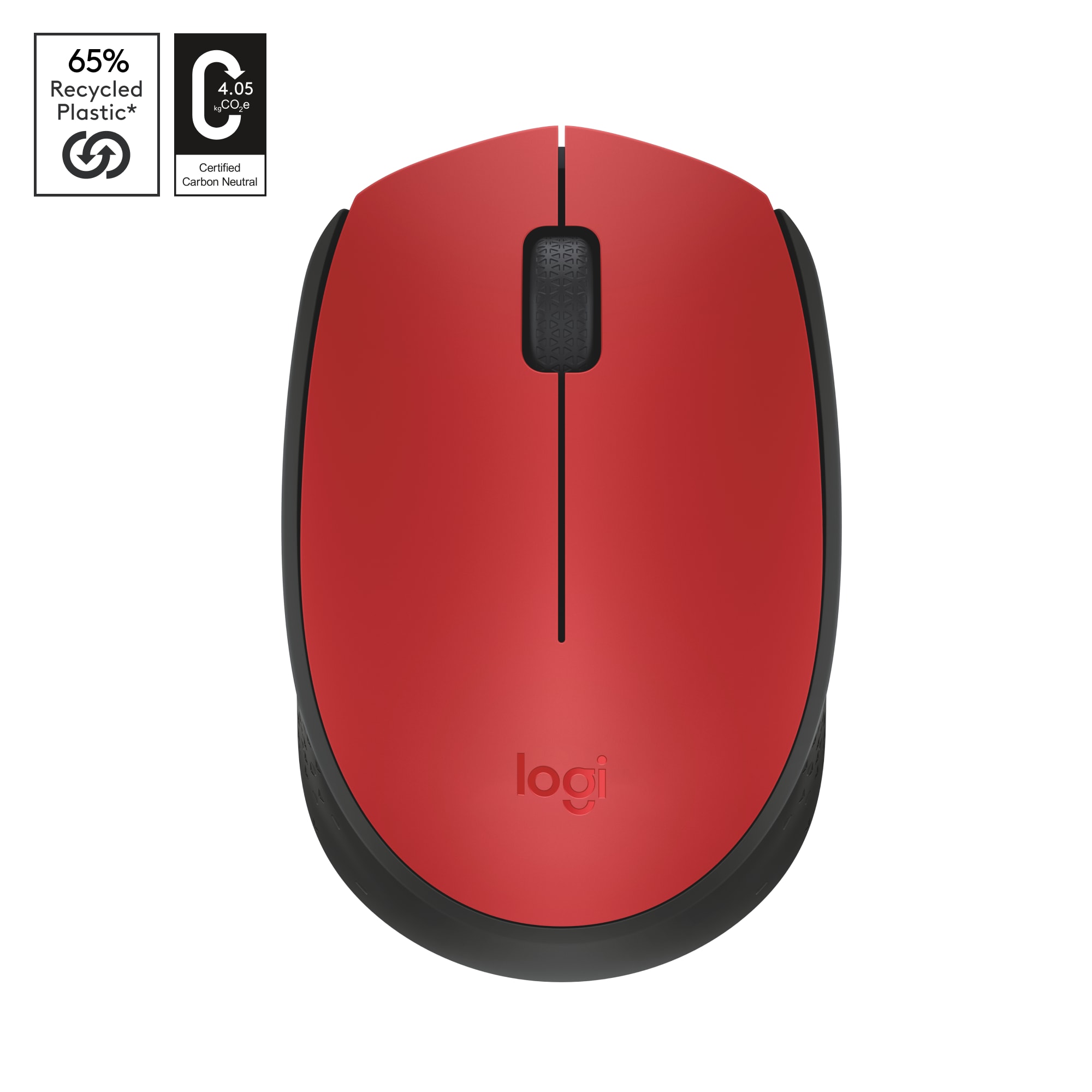 Logitech M171 Maus Rot kabellos (Funk) für Links- & Rechtshänder