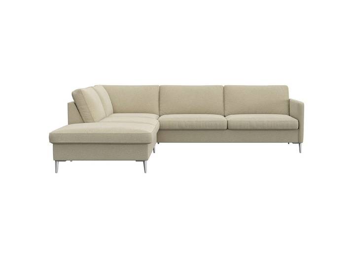 FLEXLUX Ecksofa Fiore, L-Form, schmale Armlehnen, Kaltschaum, Füße Alu
