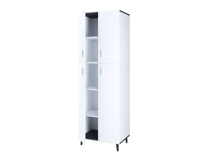 Colonne de salle de bain Landos 60 cm 60 x 184 x 33cm Blanc/Blanc/Anthracite