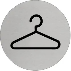 CombiCraft Aluminium Türschild 'Garderobe' - Ø75mm mit 3M-Klebeband