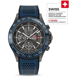 SWISS MILITARY HANOWA - WATCHMAN - Cronograph - Silikon / Lederarmband - gun metal dial