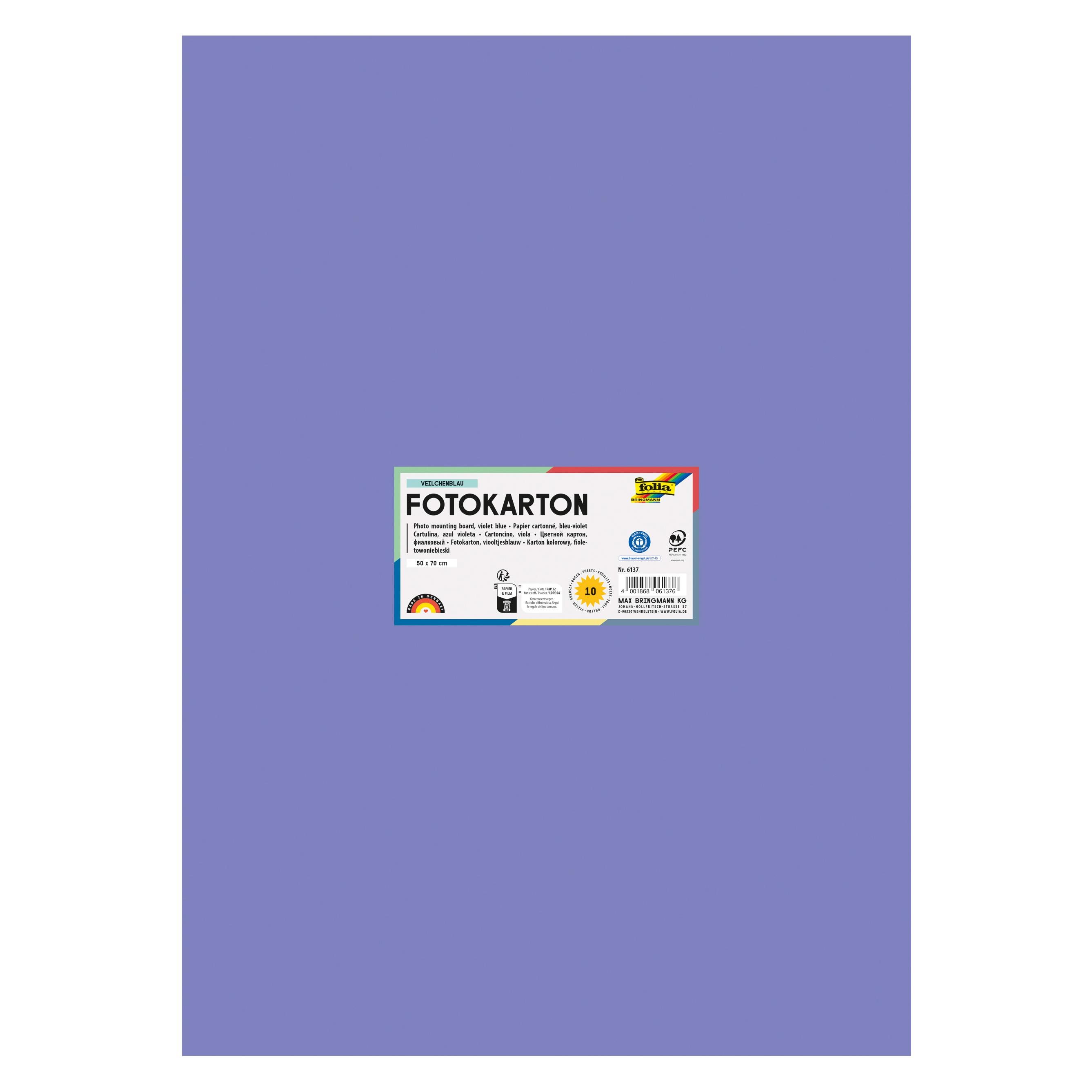 Folia Fotokarton, (B)500 x (H)700 mm, 300 g/qm, veilchenblau (300 g/m², 10x) (6137)