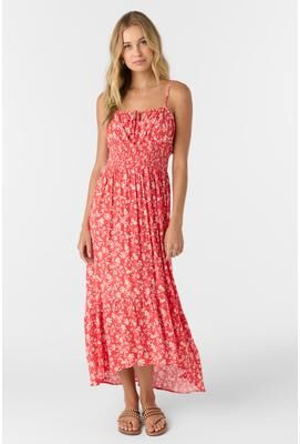O'Neill s Lettie Printed Midi Dress in Cayenne, Size Medium, Viscose