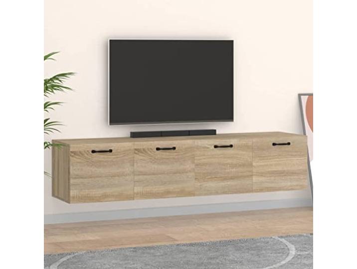 KGHFDVB Wandschraenke 2 STK. Sonoma-Eiche 60x36,5x35 cm Holzwerkstoff 2 Faecher pro Schrank, Wandmontage, Platzsparend, Robust, Feuchtigkeitsbestaendig