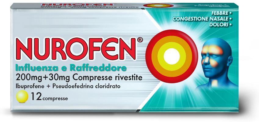 RECKITT BENCKISER H.(IT.) SpA Nurofen, Influenza e Raffreddore 200 mg + 30 mg, 12 Compresse
