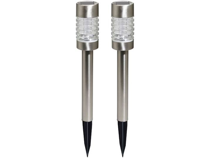 Gartenleuchte LUXFORM Solar-Gartenleuchten - Torino - 2 Stück - Silber , silber (stainless steel), 2 Stk., Leuchten, Gartenleuchte, Ganzjährig Solar