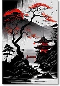 Inspired Living Vintage Japanese Landscape Wall Art Set Of 3 Canvas Prints For Home Decor c 40x60cm