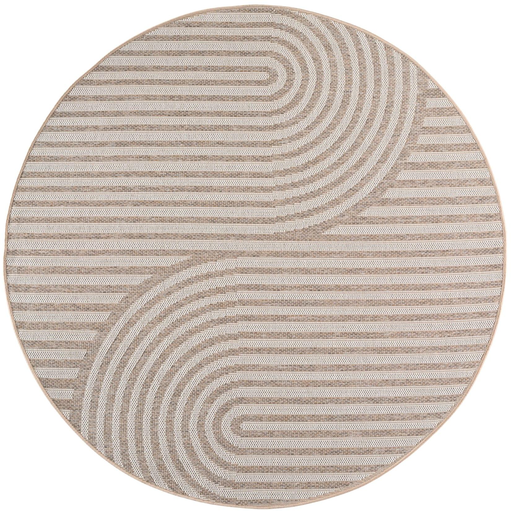 Outdoor-Teppich Boho-Bögen Beige 200x200 cm Wetterfest